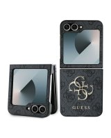  Guess Guess Leather 4G Metal Logo Case for Samsung Galaxy Z Flip 6 - Black 