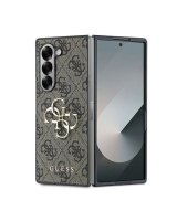  Guess Guess Leather 4G Metal Logo Case for Samsung Galaxy Z Fold 6 - Brown 