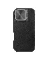  Nillkin Nillkin Qin Prop Leather Case with Camera Cover and Stand for iPhone 16 - Black 