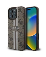  Guess Guess 4G Printed Stripes MagSafe Case for iPhone 16 Pro Max - Brown 