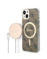  Guess Set Guess GUBPP14SH4EACSW Case+ Charger iPhone 14 6.1'' brown/brown hard case 4G Print MagSafe 