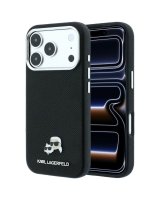  Karl Lagerfeld Karl Lagerfeld Grained Heads Metal MagSafe Case for iPhone 17 Pro / 18 Pro - Black 