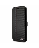  BMW Etui BMW BMFLBKP12SMCARBK iPhone 12 mini 5,4'' czarny/black book M Collection PU Carbon Stripe 