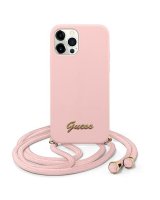  Guess Guess GUHCP12LLSCLMMGLP iPhone 12 Pro Max 6.7'' pink/pink hardcase Metal Logo Cord 