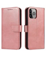  Hurtel Magnet Case elegant bookcase type case with kickstand for iPhone 13 Pro Max pink 