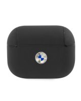  BMW BMW BMAPSSLBK AirPods Pro cover czarny/black Geniune Leather Silver Logo 