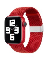  Hurtel Strap Fabric Band for Watch Ultra / 9 / 8 / 7 / 6 / SE / 5 / 4 / 3 / 2 (49mm / 45mm / 44mm / 42mm) Braided Fabric Strap Watch Bracelet Red 