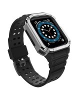  Hurtel Protect Strap Band Band with Case for Apple Watch 7 / SE (41/40 / 38mm) Case Armored Watch Cover Black 