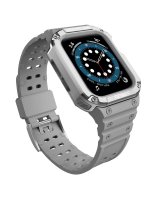  Hurtel Protect Strap Band Band with Case for Apple Watch 7 / SE (41/40 / 38mm) Case Armored Watch Cover Gray 