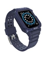  Hurtel Protect Strap Band Band with Case for Apple Watch 7 / SE (41/40 / 38mm) Case Armored Watch Cover Blue 