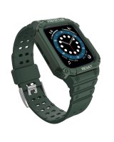  Hurtel Protect Strap Band Band with Case for Apple Watch 7 / SE (41/40 / 38mm) Case Armored Watch Cover Green 