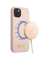  Guess Guess GUHMP13MLSLMGLP iPhone 13 6.1'' light pink/light pink hardcase Silicone Script Gold Logo Magsafe 