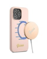 Guess Guess GUHMP13XLSLMGLP iPhone 13 Pro Max 6.7'' light pink/light pink hardcase Silicone Script Gold Logo Magsafe 