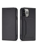  Hurtel Magnet Card Case for iPhone 13 cover card wallet card stand black 