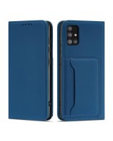  Hurtel Magnet Card Case For Samsung Galaxy A12 5G Pouch Wallet Card Holder Blue 