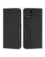  Hurtel Magnet Card Case for Xiaomi Redmi Note 11 Pouch Card Wallet Card Holder Black 