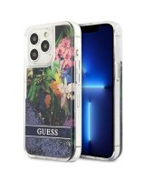  Guess Guess GUHCP13LLFLSB iPhone 13 Pro / 13 6.1'' blue/blue hardcase Flower Liquid Glitter 