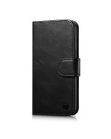  iCarer - iCarer Oil Wax Wallet Case 2in1 Case iPhone 14 Leather Flip Cover Anti-RFID black (WMI14220721-BK) 