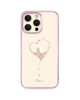  Kingxbar Silicone case with Swarovski Kingxbar Wish Series crystals for iPhone 14 Pro Max - pink 