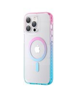  Kingxbar Kingxbar PQY Ice Crystal Series magnetic case for iPhone 14 Pro MagSafe pink and blue 