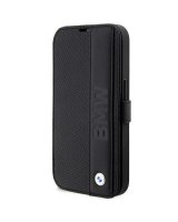  BMW Case BMW BMBKP14X22RDPK iPhone 14 Pro Max 6.7'' black/black bookcase Leather Textured&Stripe 