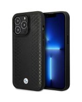  BMW Case BMW BMHMP14L22RFGK iPhone 14 Pro 6.1'' black/black Leather Diamond Pattern MagSafe 