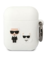  Karl Lagerfeld Karl Lagerfeld KLACA2SILKCW AirPods 1/2 cover white/white Silicone Karl & Choupette 