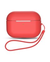  Hurtel Silicone Case for AirPods Pro 2 / AirPods Pro 1 + Wrist Strap Lanyard - Red 