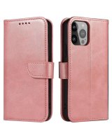  Hurtel Wallet Case with Stand for iPhone 15 Magnet Case - Pink 