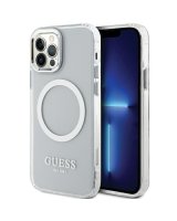  Guess Guess Metal Outline Magsafe case for iPhone 12 / iPhone 12 Pro - silver 