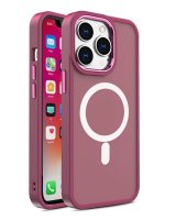  Hurtel Magnetic Color Matte Case for iPhone 15 Pro - Burgundy 