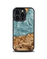  Bewood Bewood Unique Uranus Wood and Resin iPhone 14 Pro Case - Blue and White 