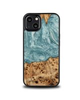  Bewood Wood and resin iPhone 13 case Bewood Unique Uranus - blue and white 