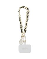  Guess Guess GUOUCHSAMC4K Universal Hand Strap Case - Black Saffiano Chain 4G Charm 