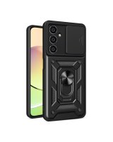  Hurtel Hybrid Armor Camshield case for Samsung S23 FE with camera cover - black 