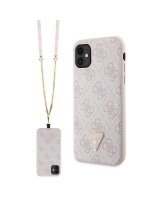  Guess Guess GUHCN61P4TDSCPP Case for iPhone 11 / Xr - Pink Crossbody 4G Metal Logo 