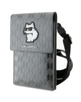  Karl Lagerfeld Karl Lagerfeld Case KLWBSAKHPCG Handbag - Silver Saffiano Monogram Choupette 
