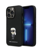  Karl Lagerfeld Karl Lagerfeld KLHCP13LSMHKNPK case for iPhone 13 Pro / 13 - black Silicone Ikonik Metal Pin 