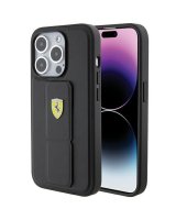  Ferrari Ferrari Grip Stand Metal Logo case for iPhone 15 Pro Max - black 