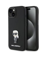  Karl Lagerfeld Karl Lagerfeld Silicone Ikonik Metal Pin case for iPhone 15 - black 