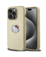  Hello Kitty Hello Kitty Leather Kitty Head MagSafe case for iPhone 15 Pro Max - gold 