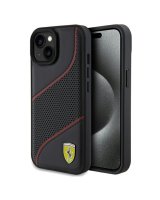  Ferrari Ferrari Perforated Waves Metal Logo case for iPhone 15 / 14 / 13 - black 