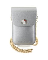  Hello Kitty Hello Kitty Leather Metal Logo Chain bag - silver 