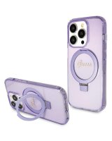  Guess Guess Ring Stand Script Glitter MagSafe case for iPhone 13 Pro / 13 - purple 