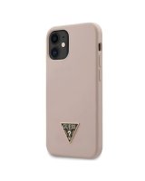  Guess Guess GUHCP12SLSTMLP iPhone 12 mini 5.4'' light pink/light pink hardcase Silicone Triangle Logo 