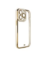  Hurtel Fashion Case for iPhone 12 Pro Gold Frame Gel Cover White 