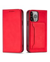  Hurtel Magnet Card Case for Samsung Galaxy S23 flip cover wallet stand red 