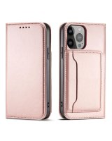  Hurtel Magnet Card Case for Samsung Galaxy S23 Flip Wallet Stand Pink 