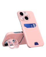  Hurtel Leather Stand Case case for iPhone 14 cover card wallet with stand pink 