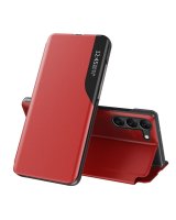  Hurtel Eco Leather View Case case for Samsung Galaxy S23+ with a flip stand red 